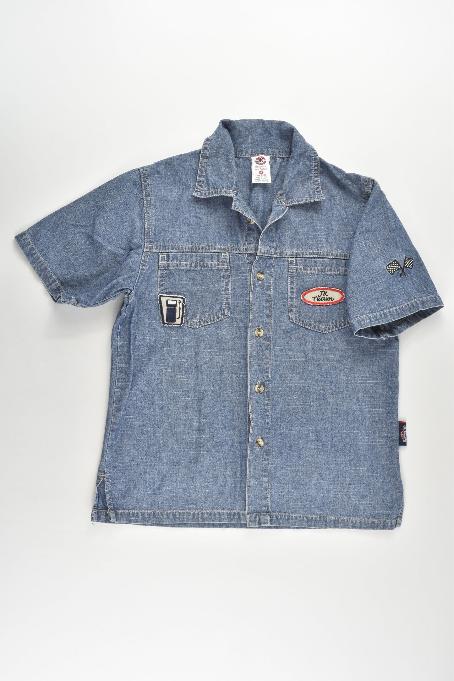 JK Kidswear (NZ) Size 4 (Generous sizing) Old School Denim Shirt