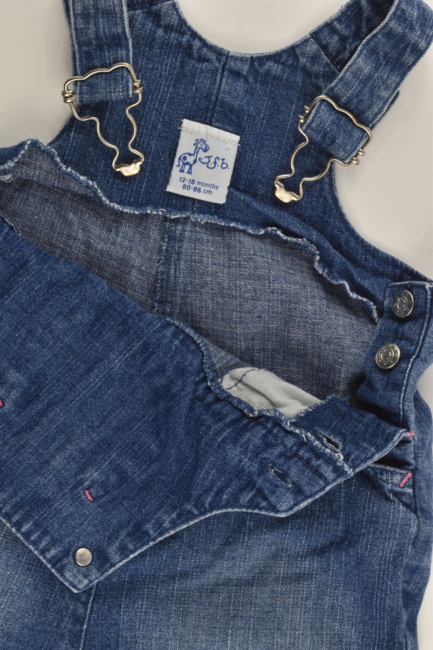 J.F.B Size 1 (12-18 months, 80-86 cm) Snail Short Denim Overalls
