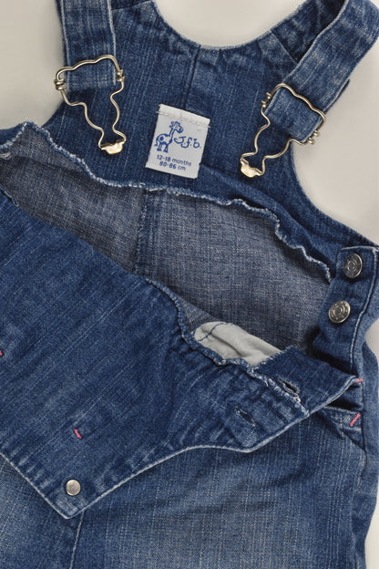 J.F.B Size 1 (12-18 months, 80-86 cm) Snail Short Denim Overalls