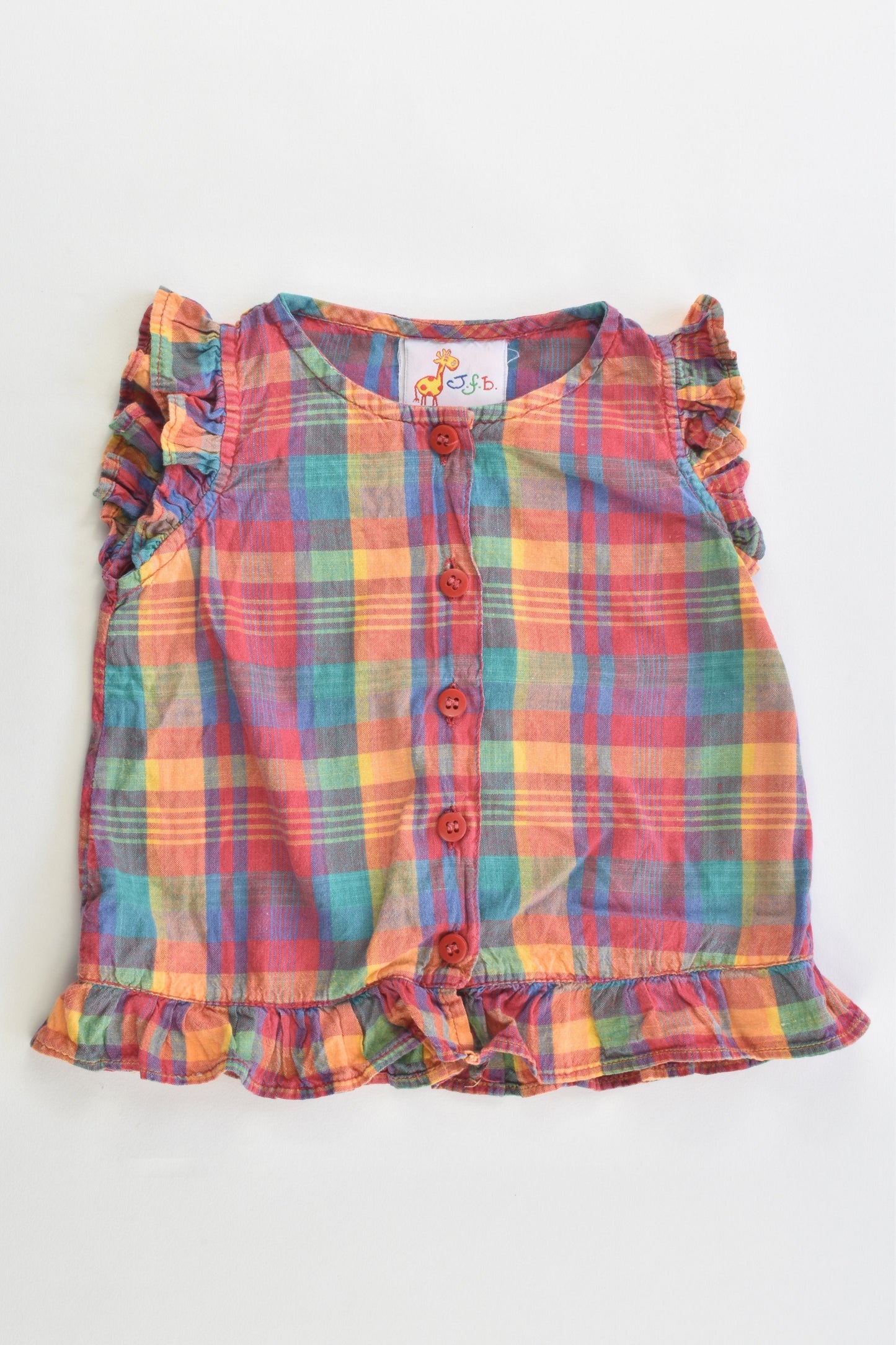 J.F.B. Size 1 (12/18 months) Checked Shirt