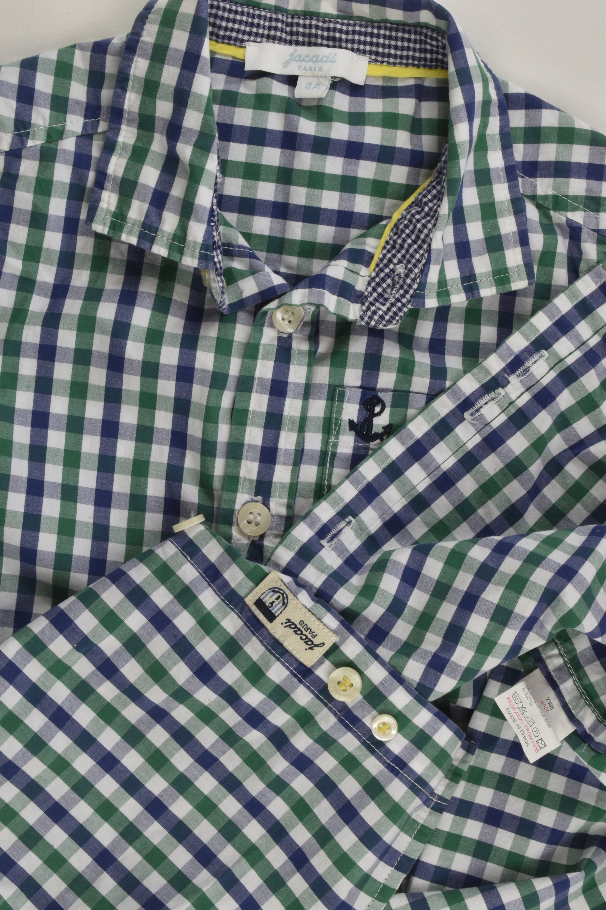 Jacadi Paris Size 3-4 (4 years, 104 cm) Nautical Checked Shirt