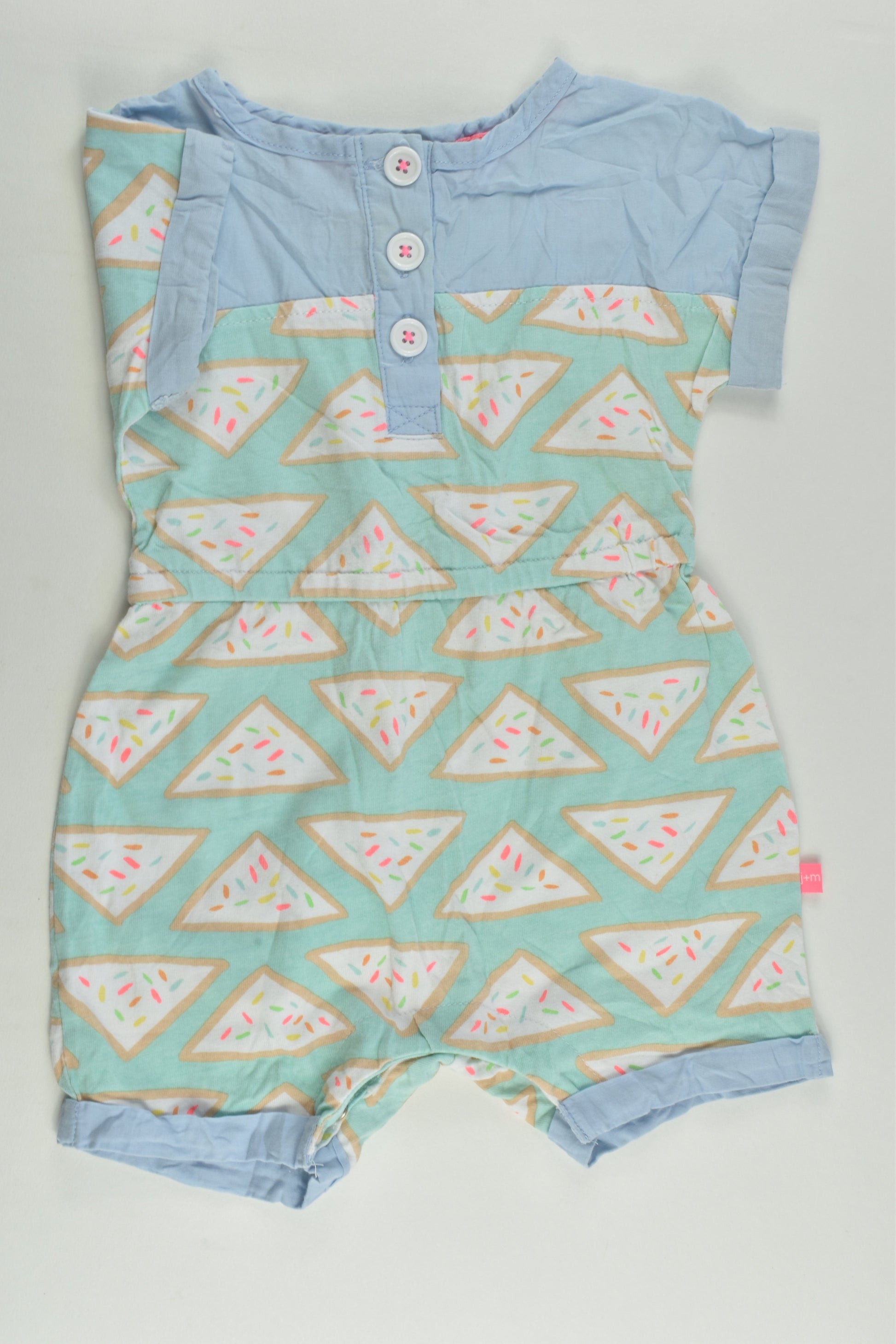 Jack & Milly Size 0 Fairy Bread Short Playsuit