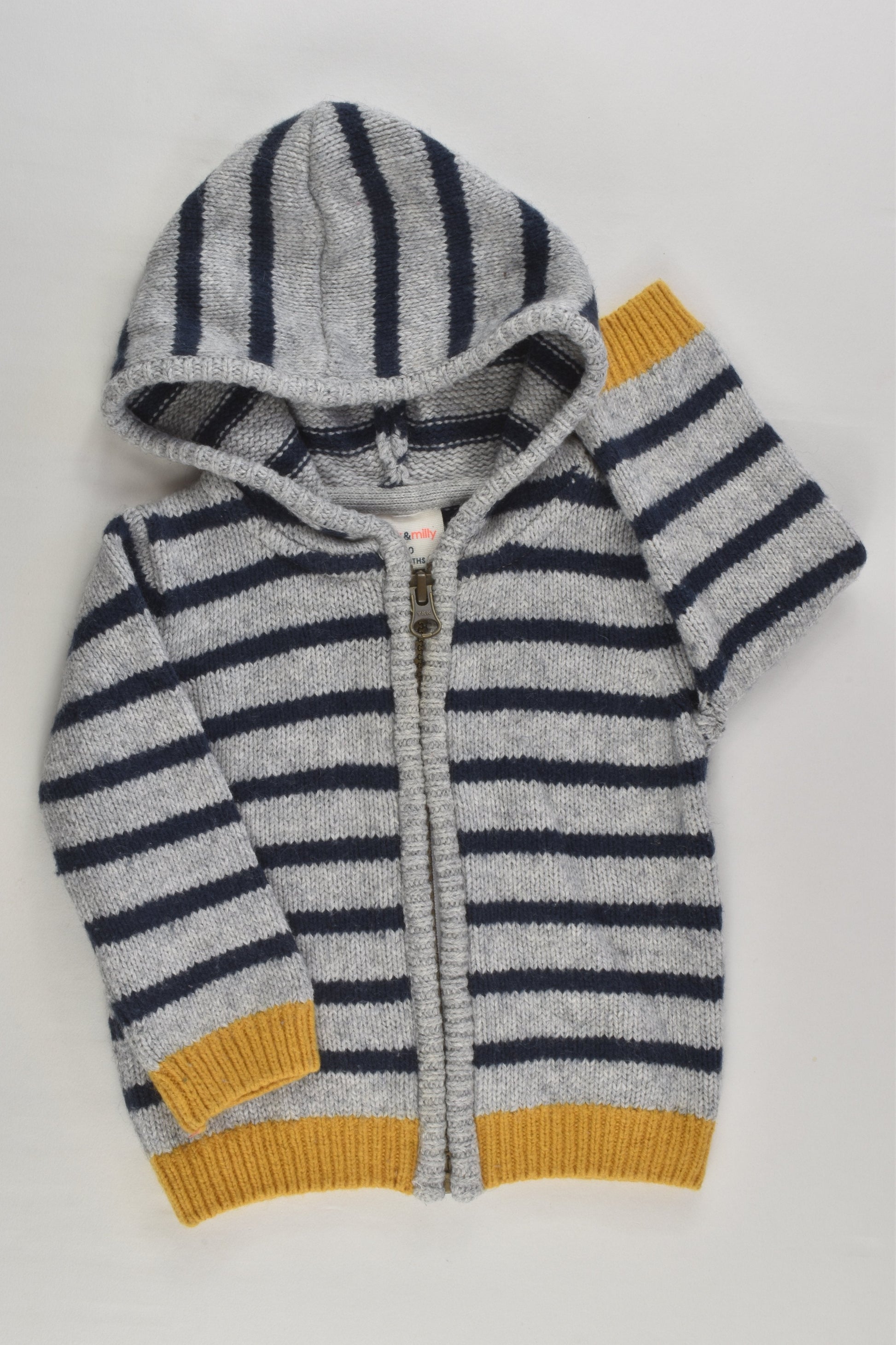 Jack & Milly Size 00 Cotton/Wool Knitted Jumper