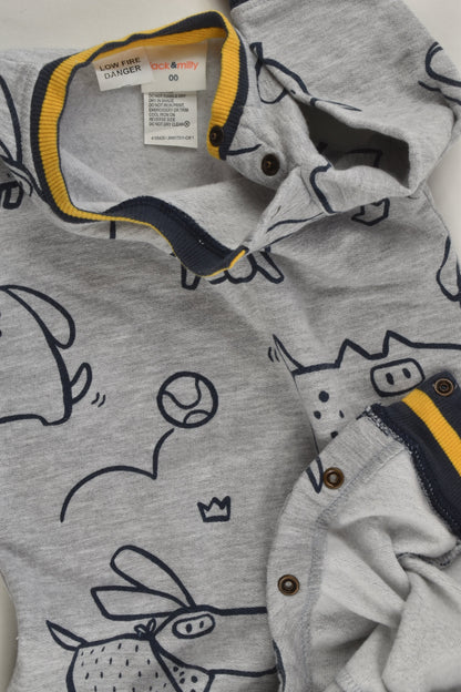Jack & Milly Size 00 Dogs Sweater Playsuit