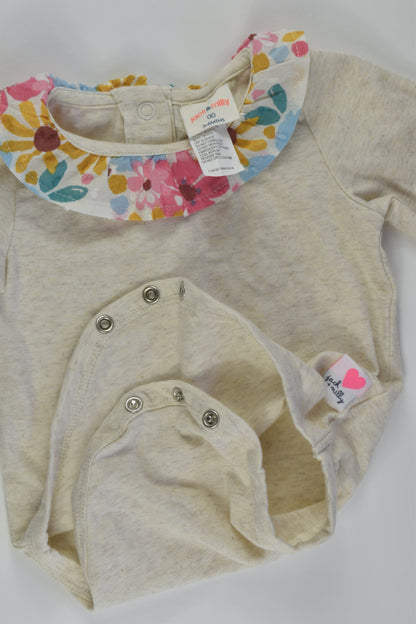 Jack & Milly Size 00 Floral Collar Bodysuit
