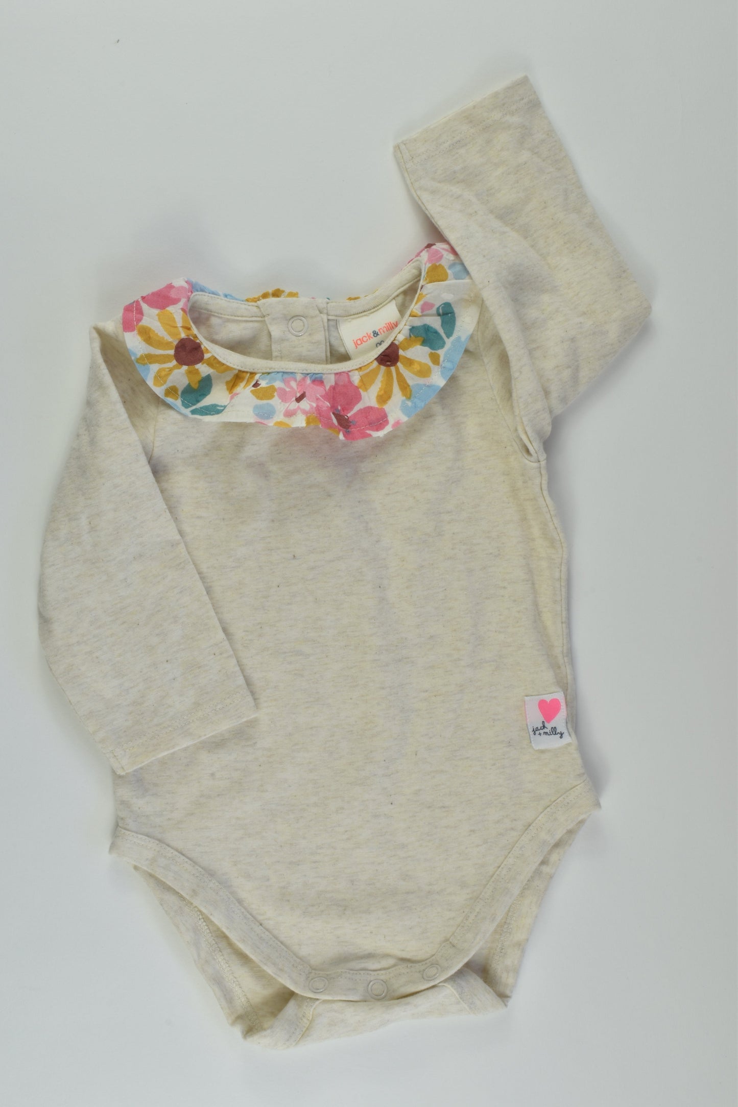 Jack & Milly Size 00 Floral Collar Bodysuit