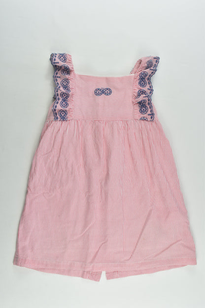 Jack & Milly Size 1 Striped Lined Dress with Butterfly Embroidery