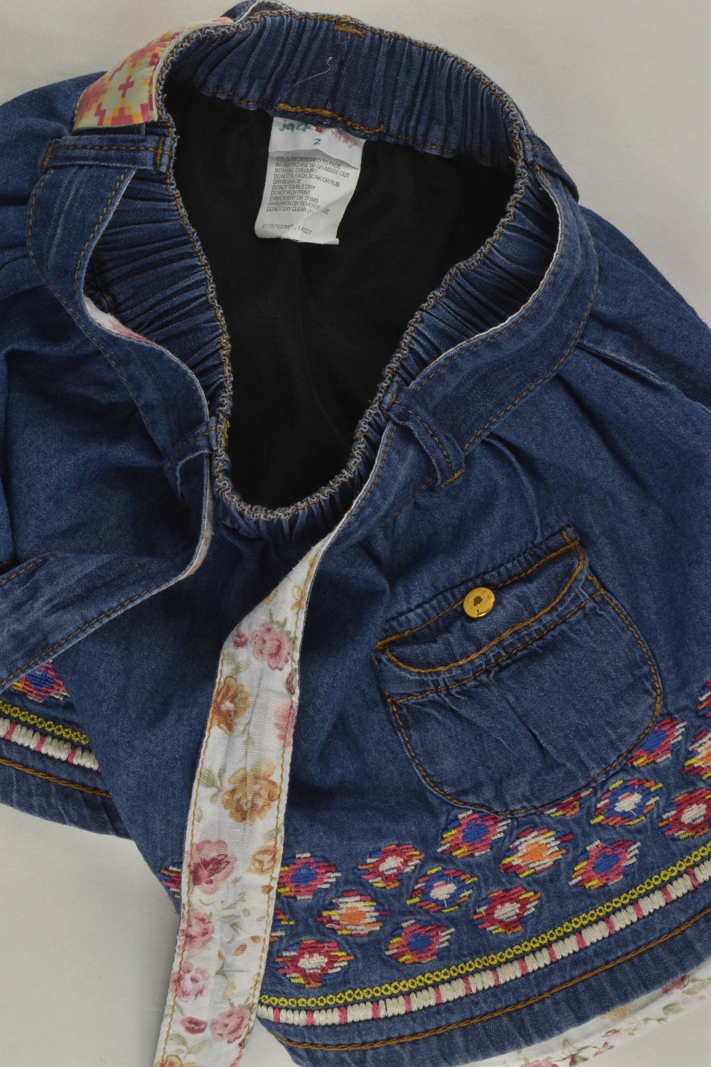 Jack & Milly Size 2 Lined Denim Skirt
