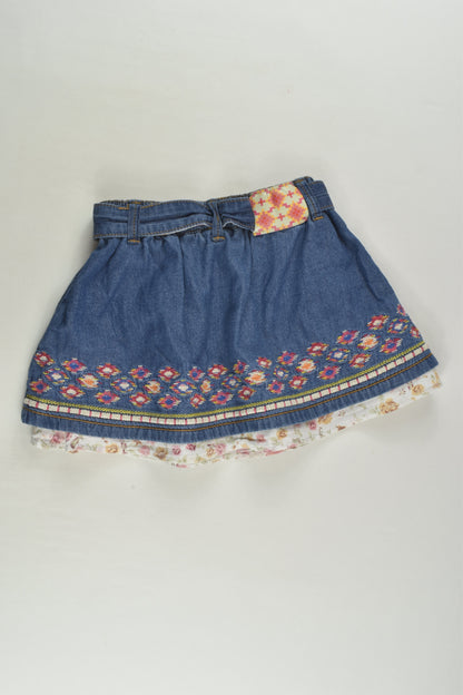 Jack & Milly Size 2 Lined Denim Skirt
