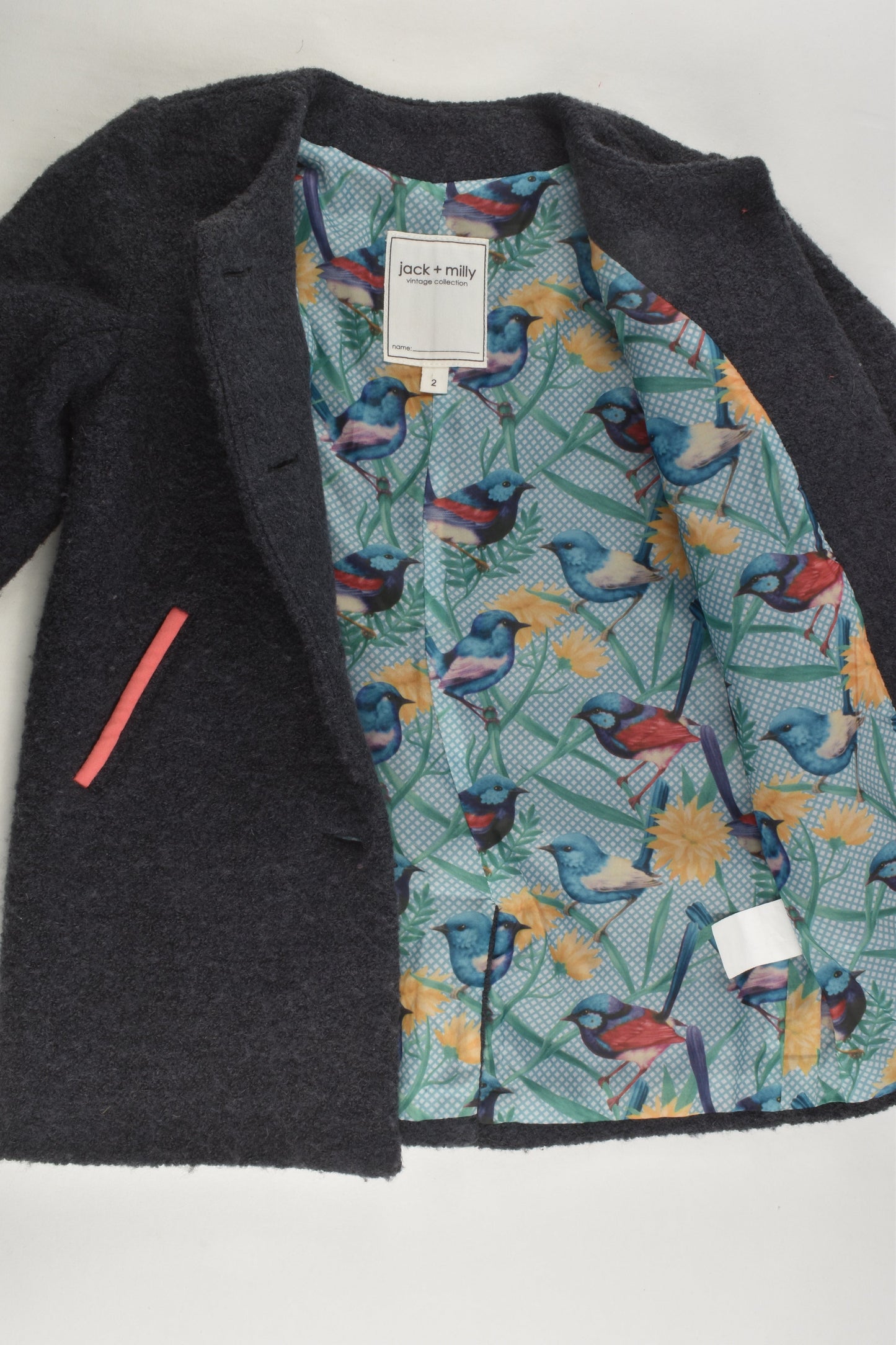 Jack & Milly Size 2 Wool Blend Jacket