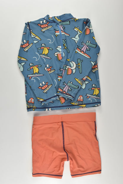 Jack & Milly Size 4 Rashie Top and Swim Shorts