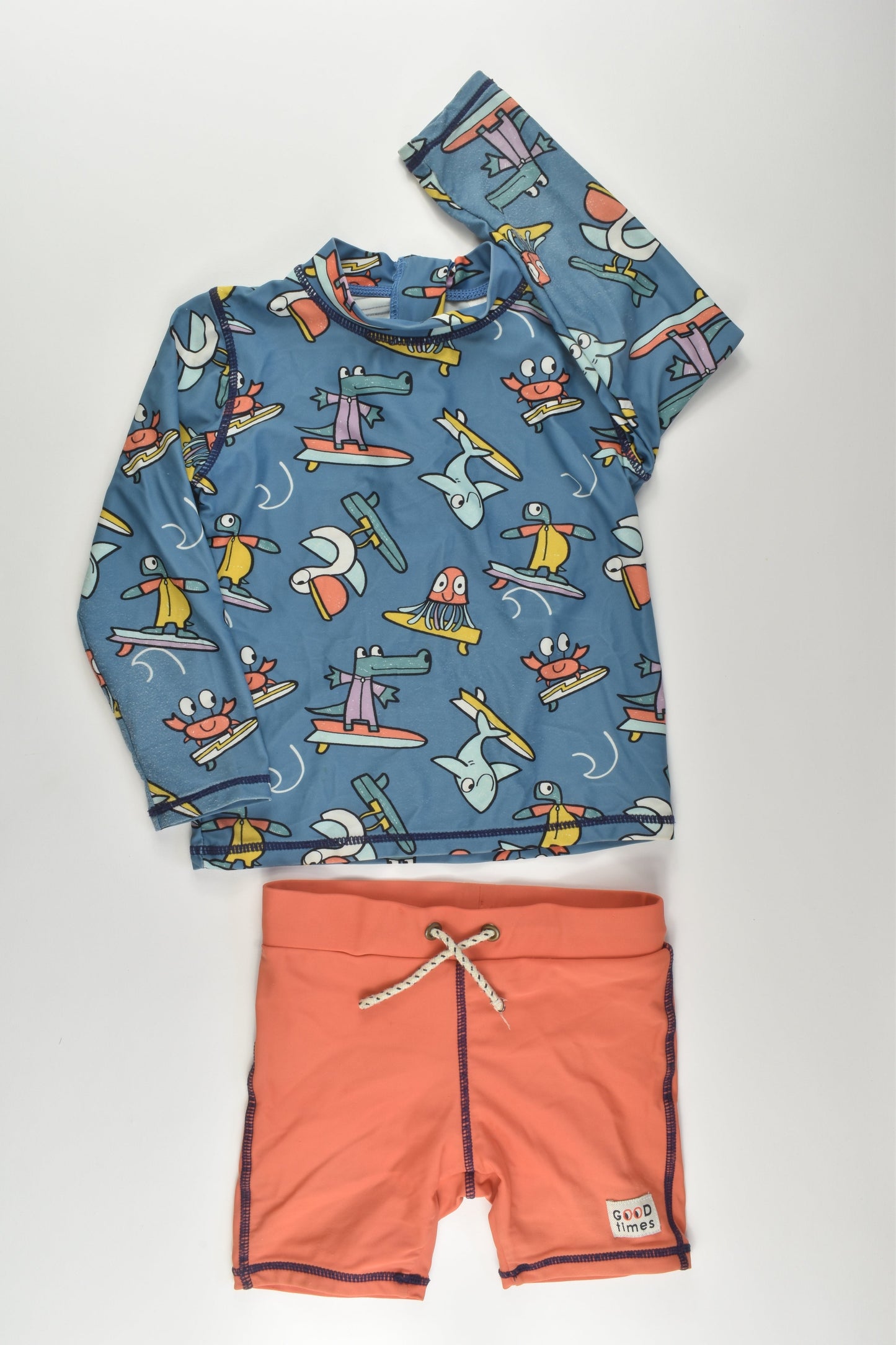 Jack & Milly Size 4 Rashie Top and Swim Shorts