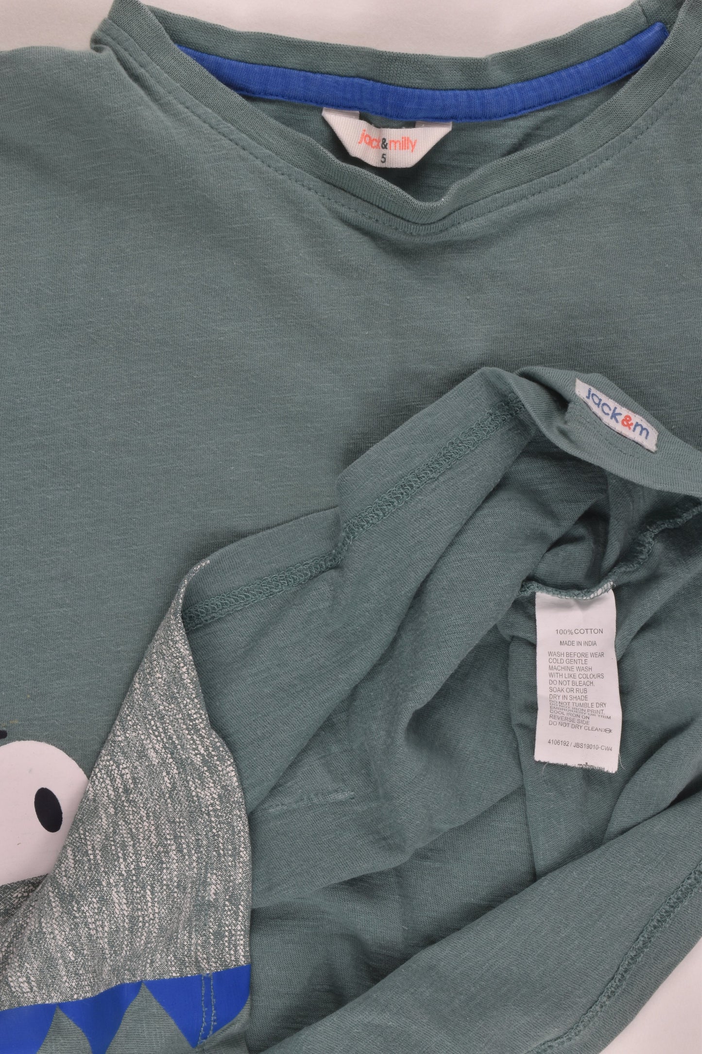 Jack & Milly Size 5 Crocodile and Bird T-shirt