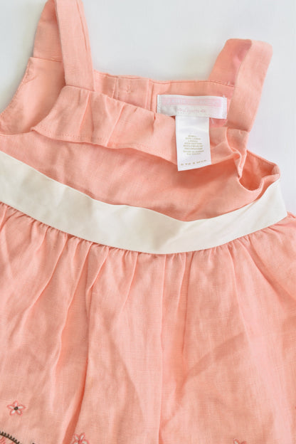 Janie and Jack Size 0 to 3 months (Generous sizing) Linen Dress with Cotton Lining