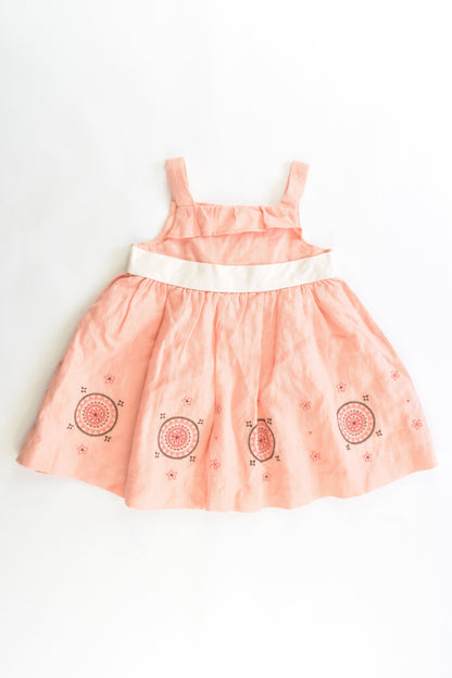 Janie and Jack Size 0 to 3 months (Generous sizing) Linen Dress with Cotton Lining