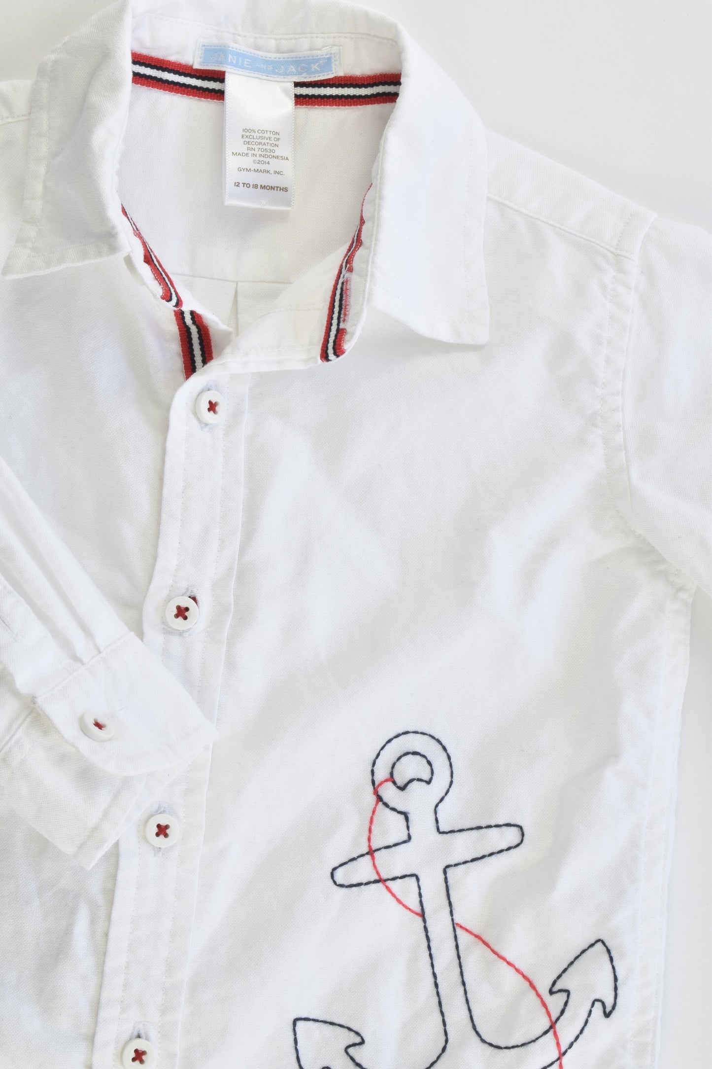 Janie and Jack Size 1 (12-18 months) Nautical Button-Up Shirt