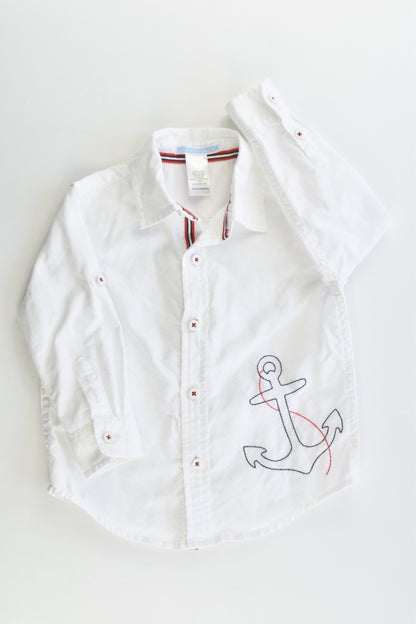 Janie and Jack Size 1 (12-18 months) Nautical Button-Up Shirt