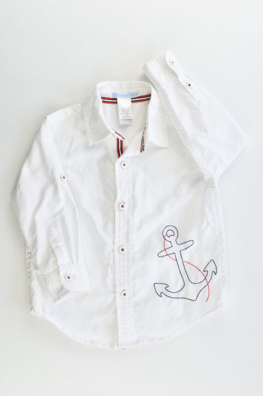 Janie and Jack Size 1 (12-18 months) Nautical Button-Up Shirt
