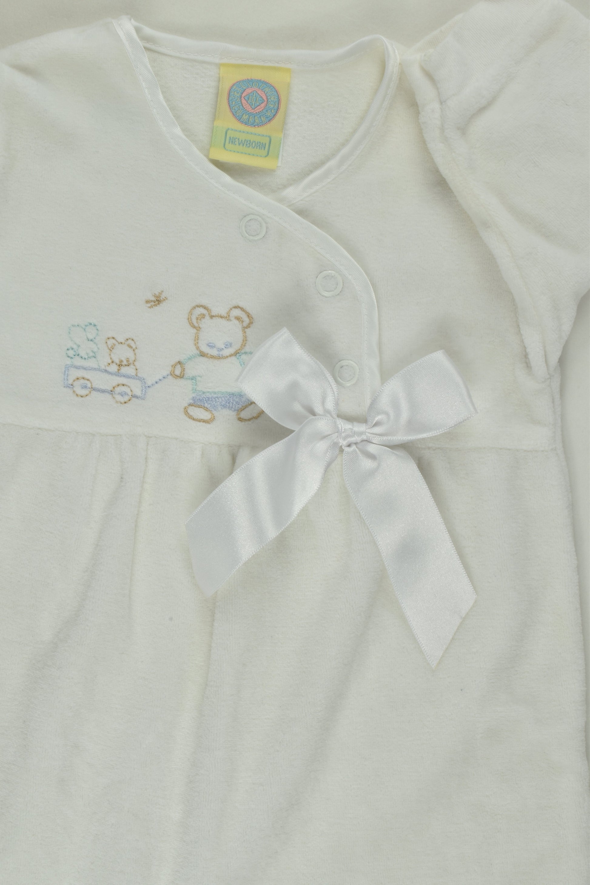 Jet Clothing Company Size 0000 (Newborn) Teddy Bear Footed Velour Romper