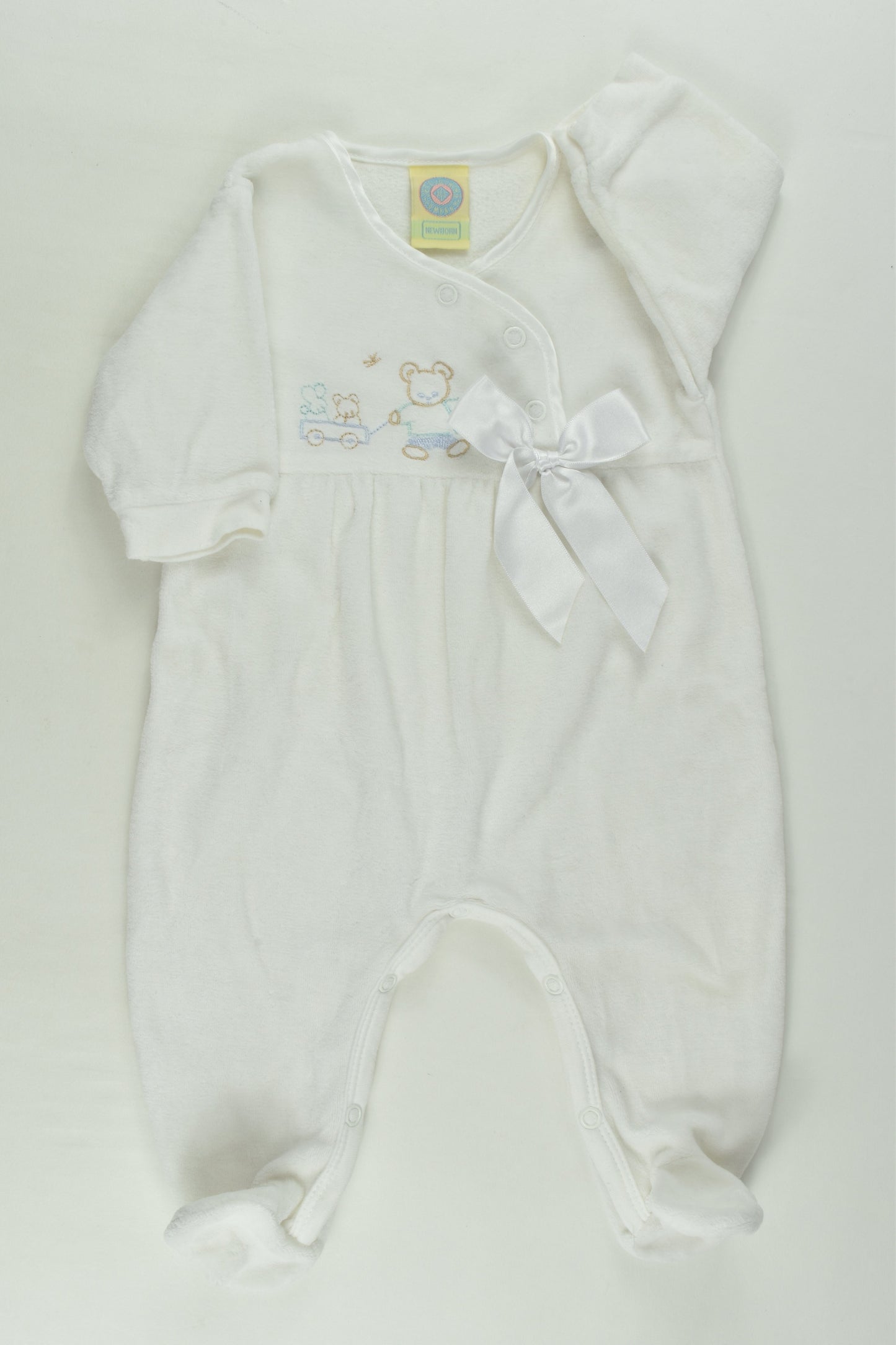 Jet Clothing Company Size 0000 (Newborn) Teddy Bear Footed Velour Romper