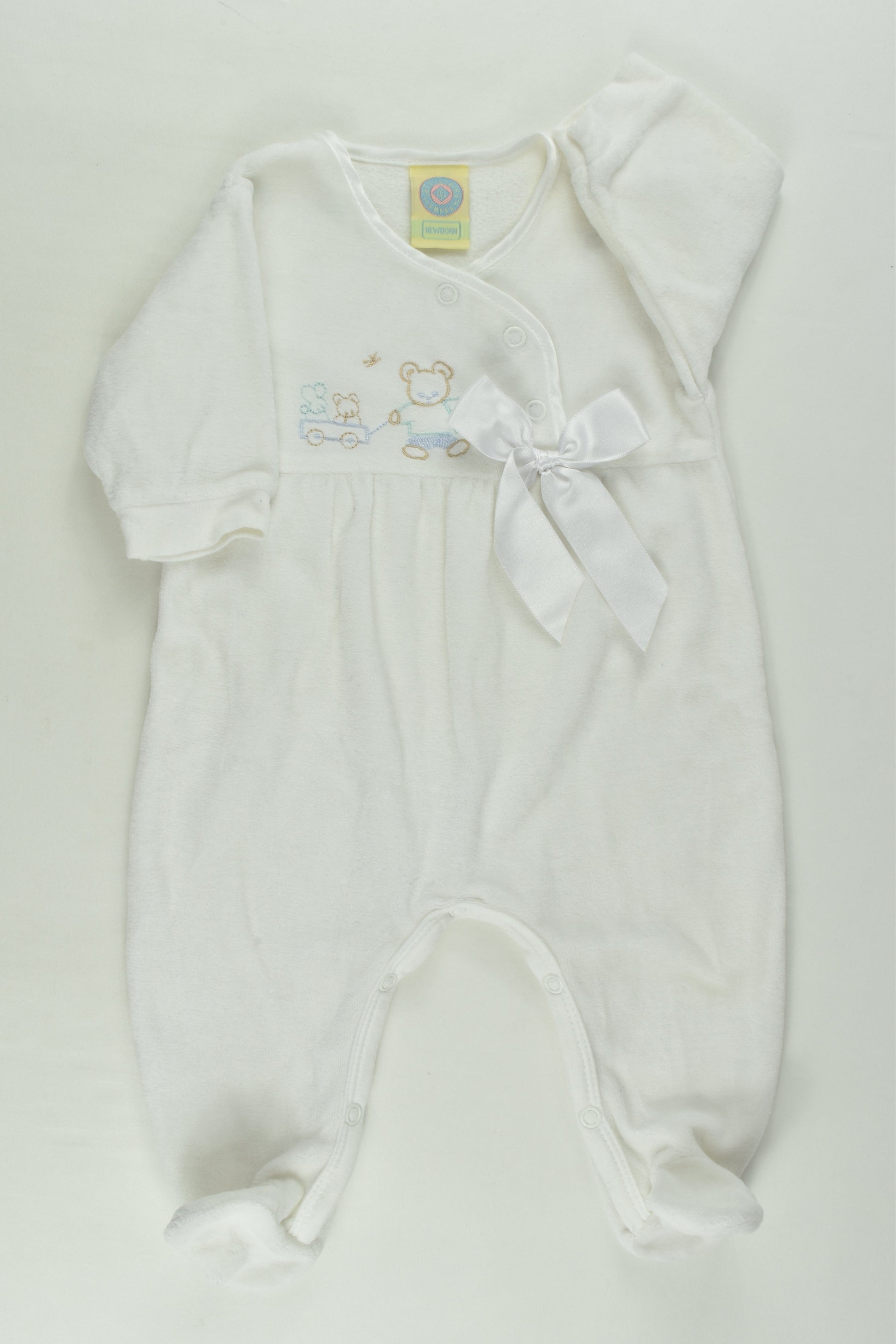 Jet Clothing Company Size 0000 (Newborn) Teddy Bear Footed Velour Romper