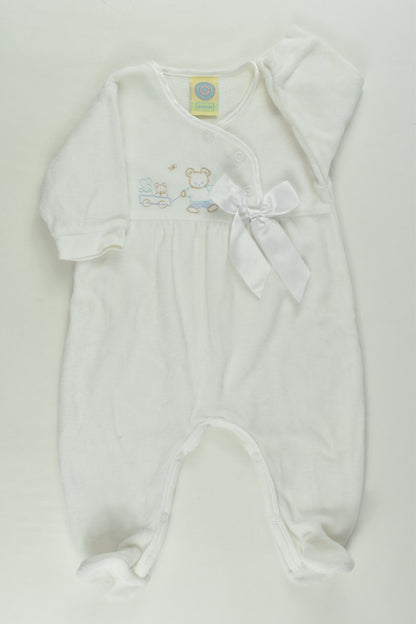 Jet Clothing Company Size 0000 (Newborn) Teddy Bear Footed Velour Romper