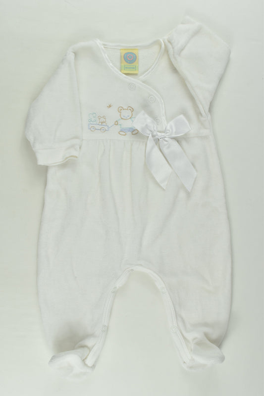 Jet Clothing Company Size 0000 (Newborn) Teddy Bear Footed Velour Romper