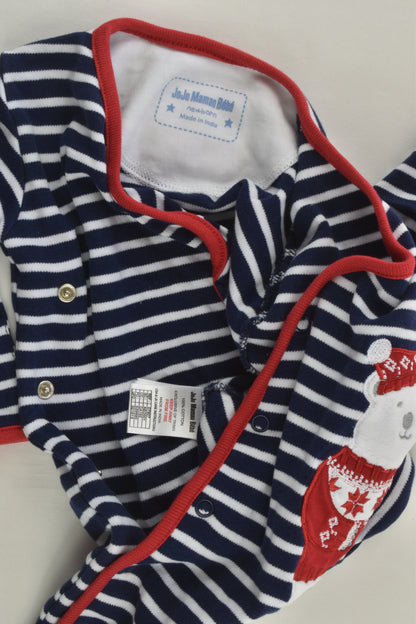 JoJo Mamam Bébé Size 000 Polar Bear Footed Romper