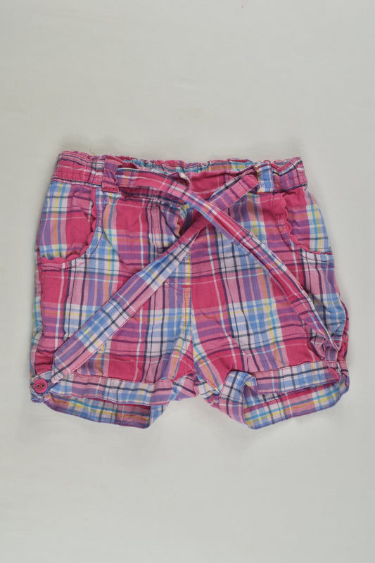 JoJo Maman Bébé Size 0 (6-12 months) Checked Shorts