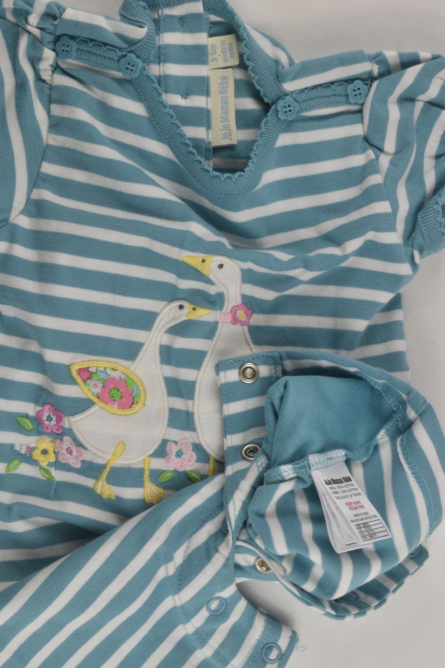 JoJo Maman Bébé Size 00 (3-6 months) Goose Short Romper