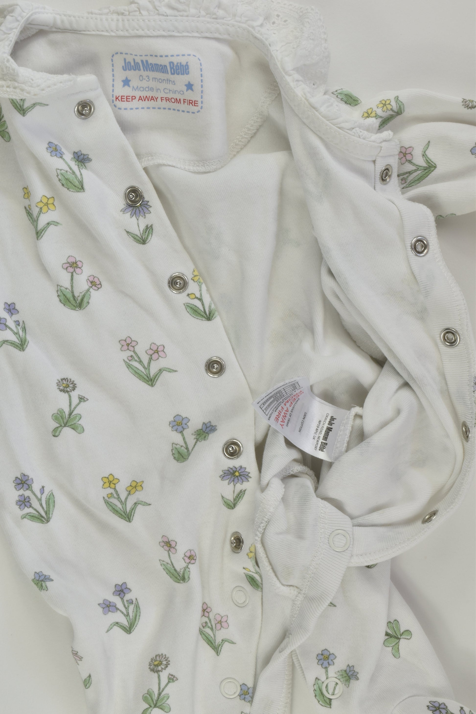 JoJo Maman Bébé Size 000 Floral Romper