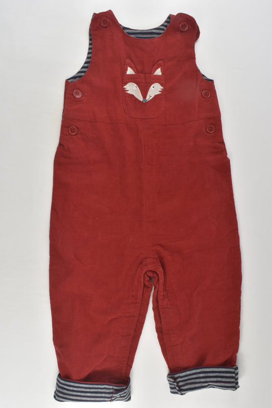 JoJo Maman Bébé Size 1 (12-18 months) Lined Lightweight Fox Cord Overalls