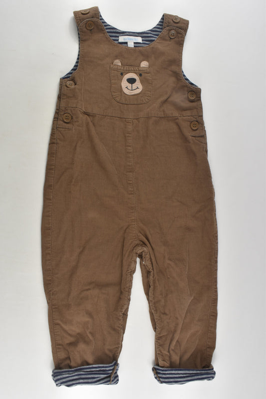 JoJo Maman Bébé Size 1-2 (18-24 months) Lined Lightweight Bear Cord Overalls