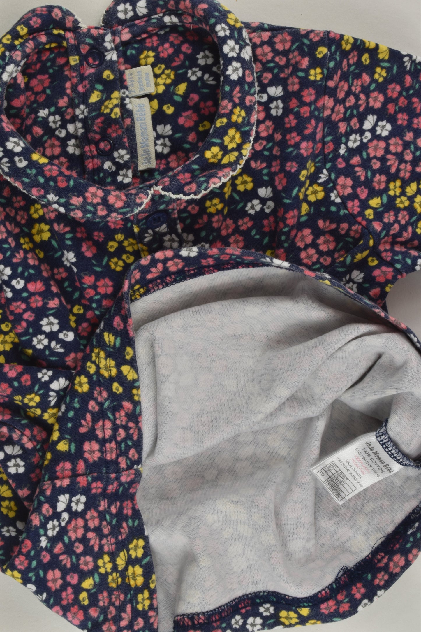 JoJo Maman Bébé Size 2-3 Floral Peter Pan Top