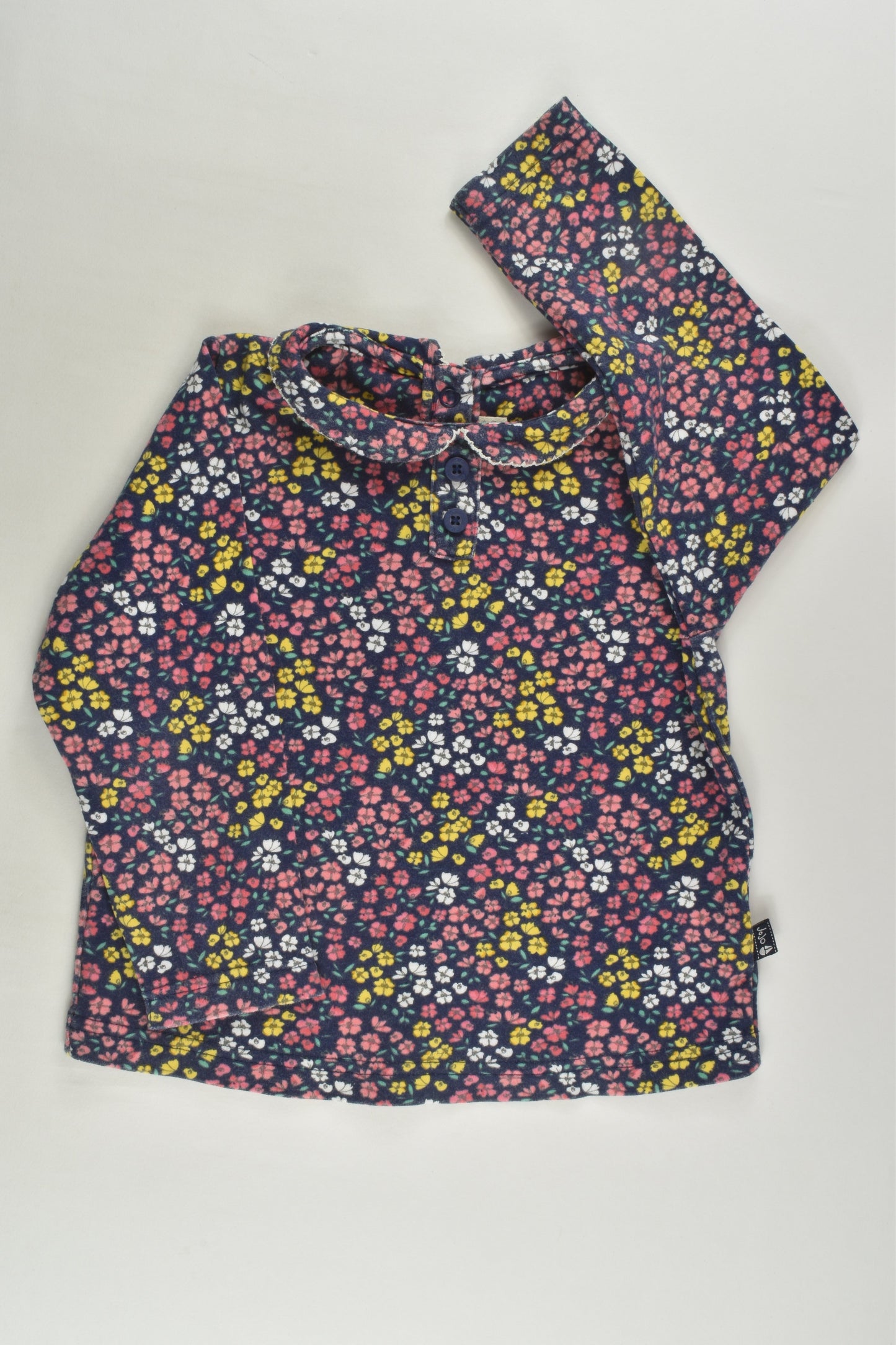 JoJo Maman Bébé Size 2-3 Floral Peter Pan Top