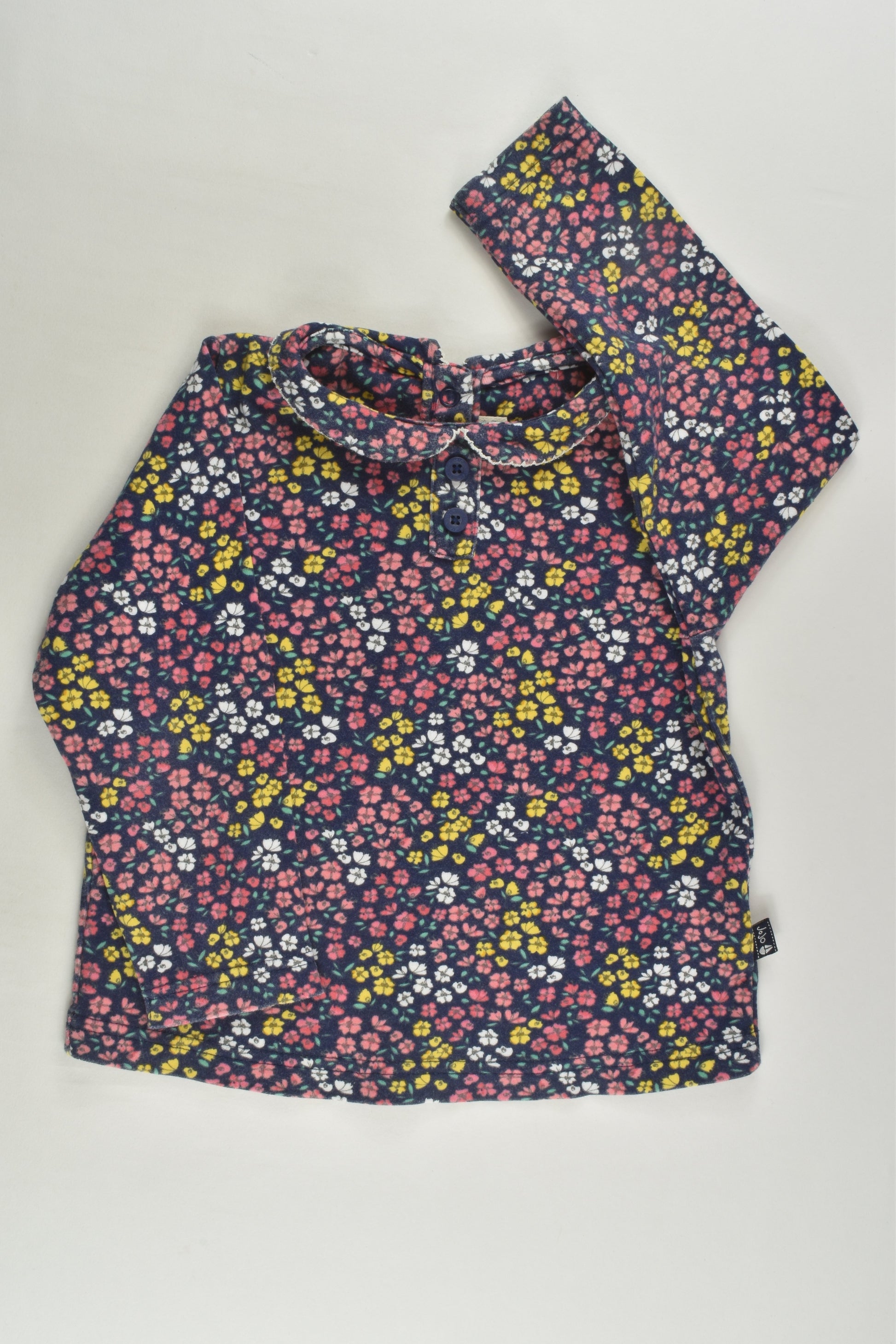 JoJo Maman Bébé Size 2-3 Floral Peter Pan Top