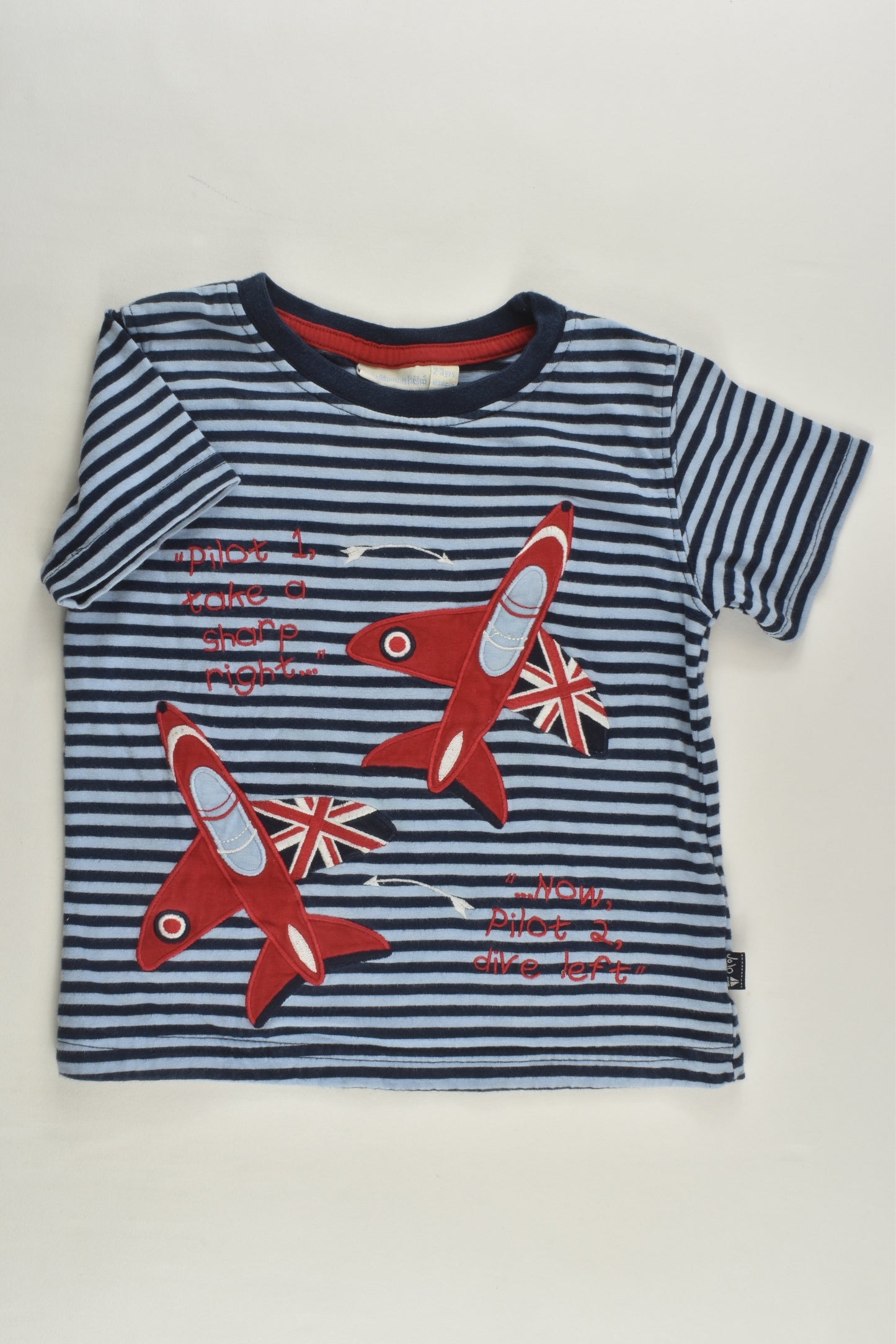 JoJo Maman Bébé Size 2-3 Planes T-shirt