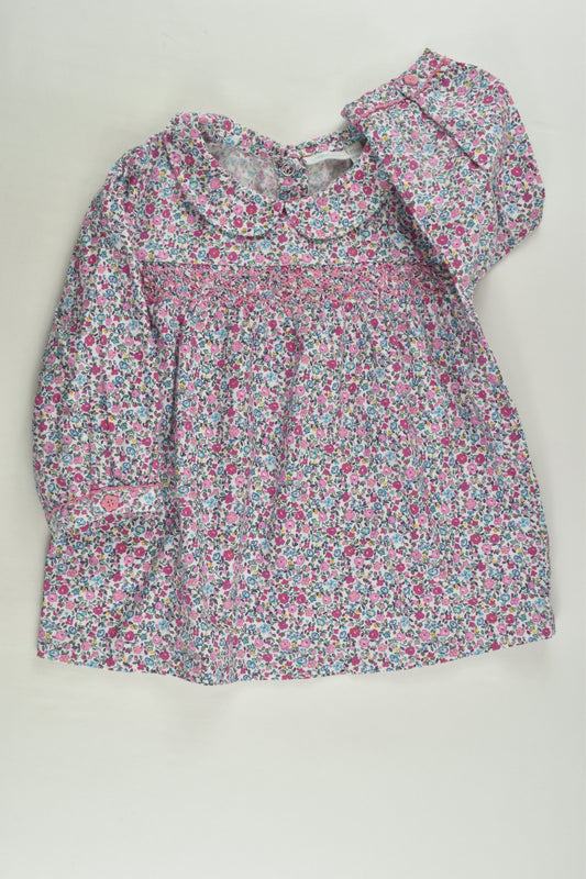 JoJo Maman Bébé Size 2-3 Smocked Liberty Print Blouse