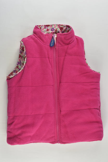 JoJo Maman Bébé Size 2-3 Splish Splash Reversible Floral/Fleece Puffer Vest