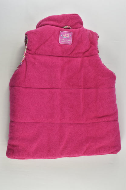 JoJo Maman Bébé Size 2-3 Splish Splash Reversible Floral/Fleece Puffer Vest