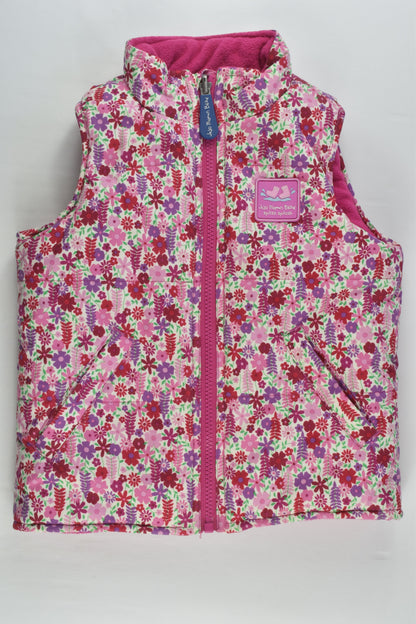 JoJo Maman Bébé Size 2-3 Splish Splash Reversible Floral/Fleece Puffer Vest