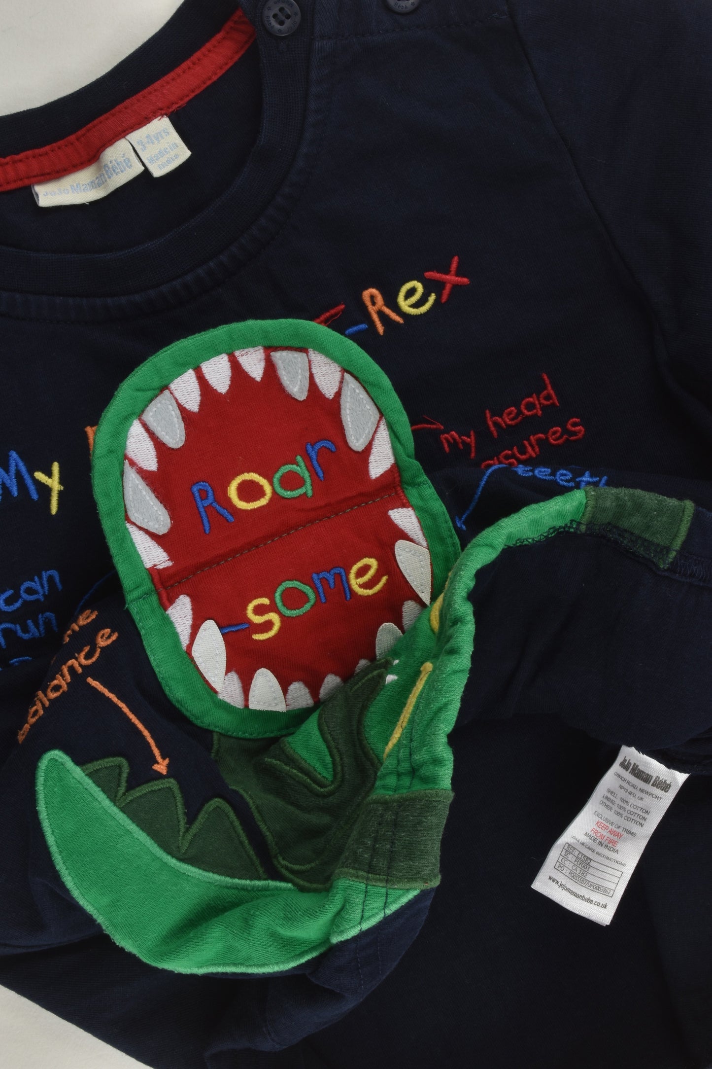 JoJo Maman Bébé Size 3-4 Dinosaur Top
