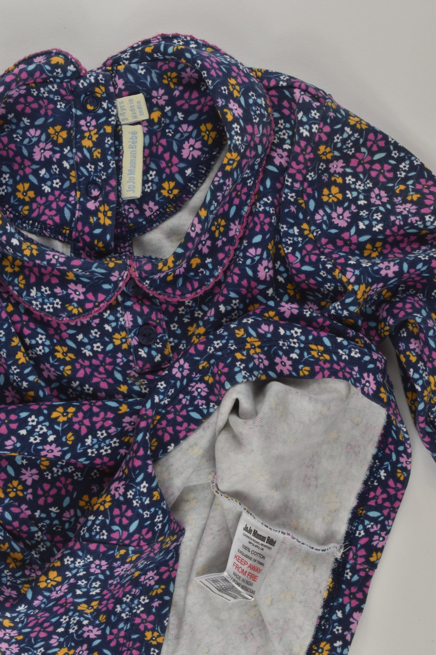 JoJo Maman Bébé Size 3-4 Floral Peter Pan Top