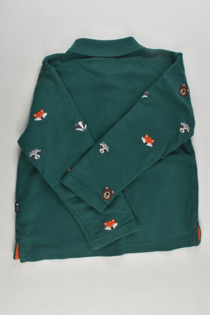 JoJo Maman Bébé Size 4-5 Forest Animals Collared Top