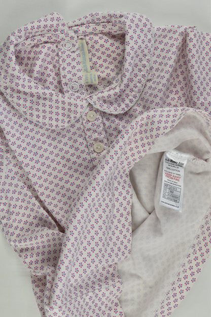 JoJo Maman Bébé Size 4-5 Retro Flowers Collared Top