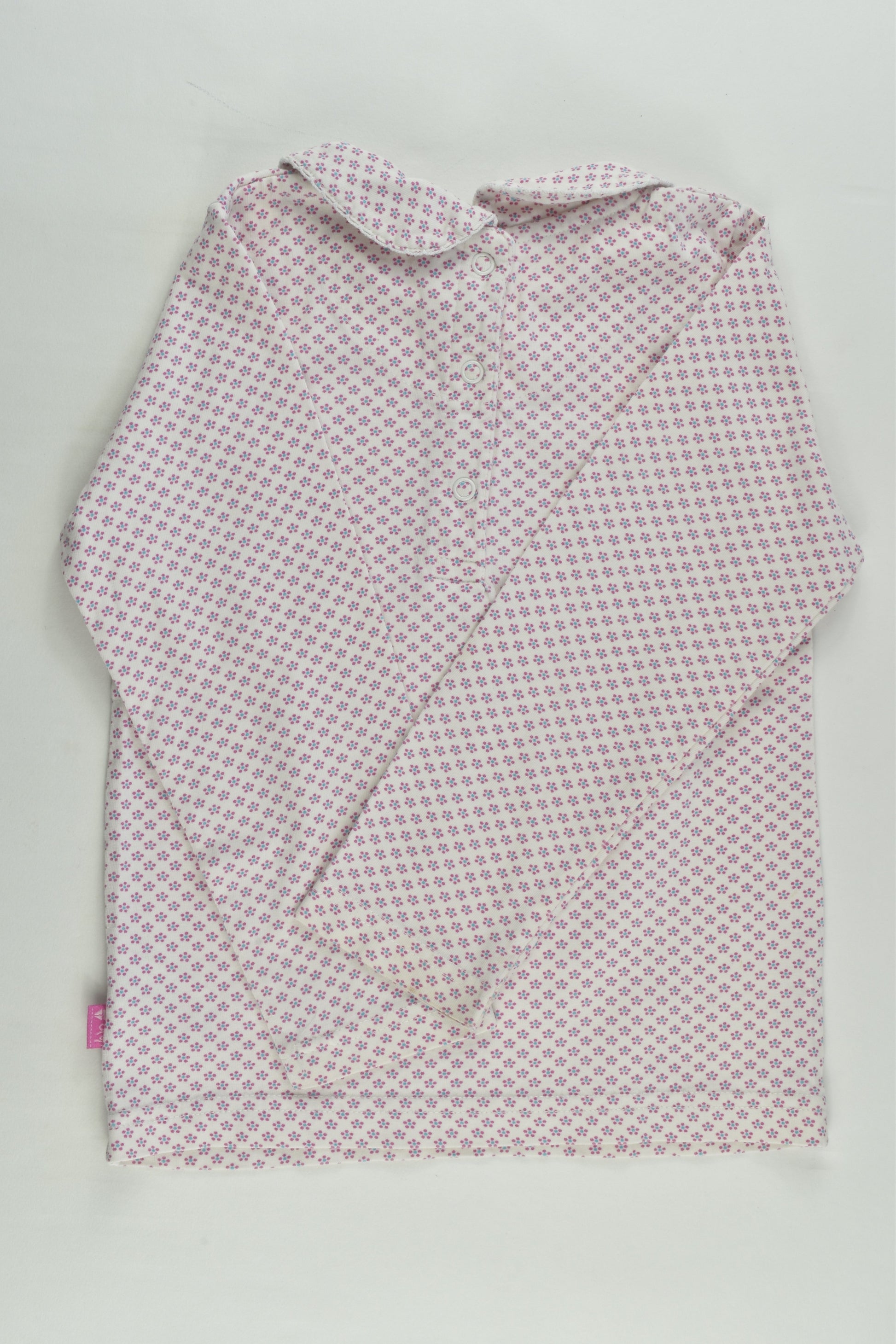 JoJo Maman Bébé Size 4-5 Retro Flowers Collared Top