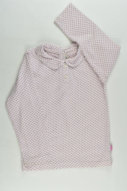 JoJo Maman Bébé Size 4-5 Retro Flowers Collared Top