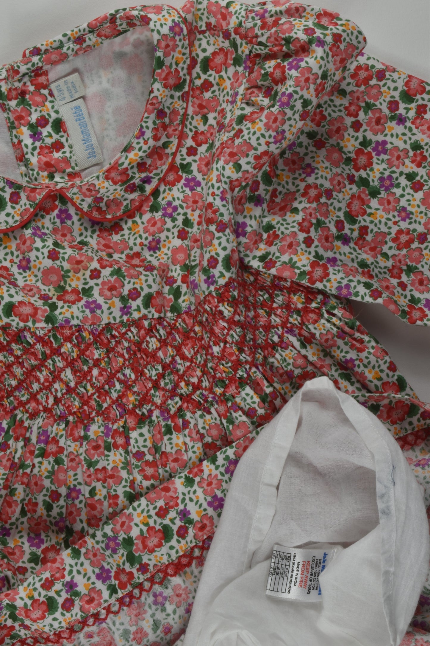 JoJo Maman Bébé Size 4-5 Smocked Lined Liberty Print Dress