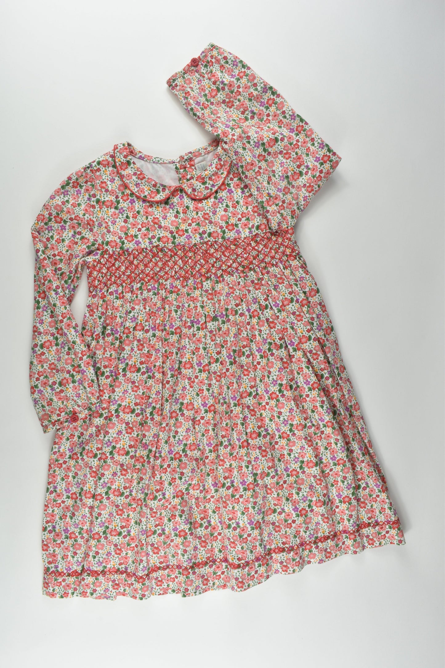 JoJo Maman Bébé Size 4-5 Smocked Lined Liberty Print Dress