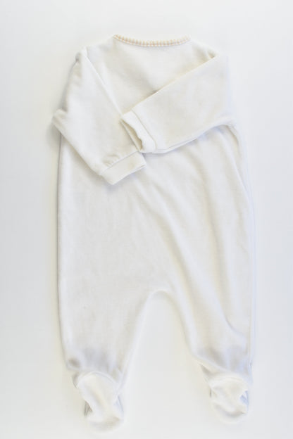 John Lewis Baby Size 000 (0-3 months, 56-62 cm) Teddy Bear Velour Romper